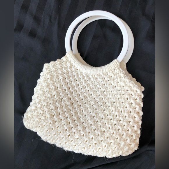 Vtg BOHO Macrame Handbag - Picture 4 of 14